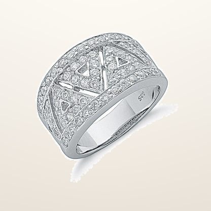 IT_ROLE:studio_clean | Silver Fancy Pave Set Cubic Zirconia Ring