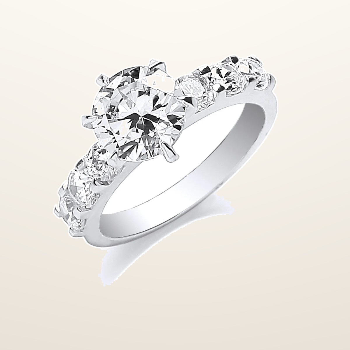 IT_ROLE:studio_clean | Silver Fancy Round Brilliant Centre Cubic Zirconia Ring