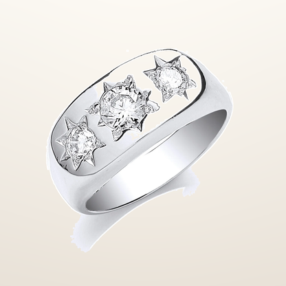 IT_ROLE:studio_clean | Silver Gents 3 Stone Cubic Zirconia Ring