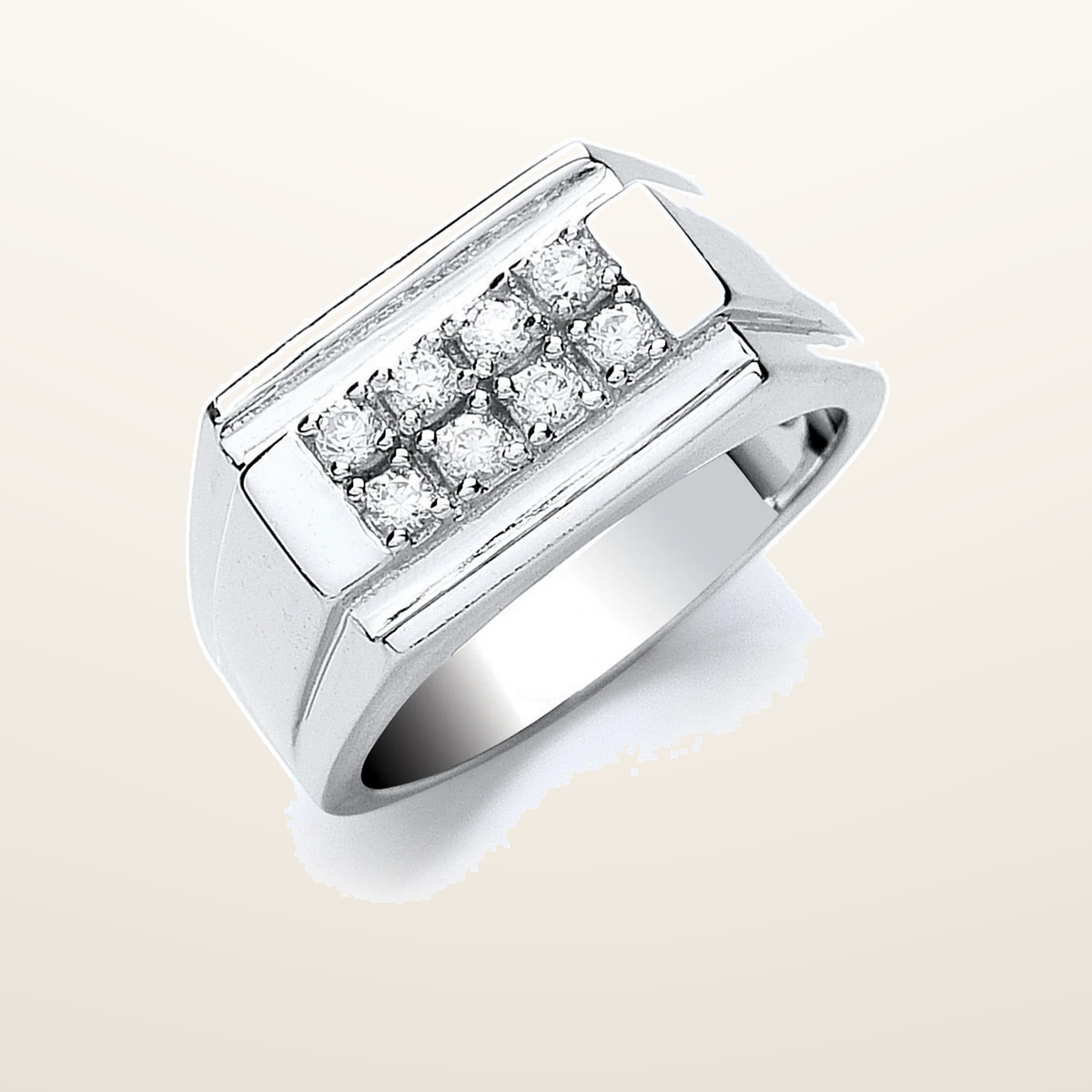 IT_ROLE:studio_clean | Silver Gents Cubic Zirconia Ring