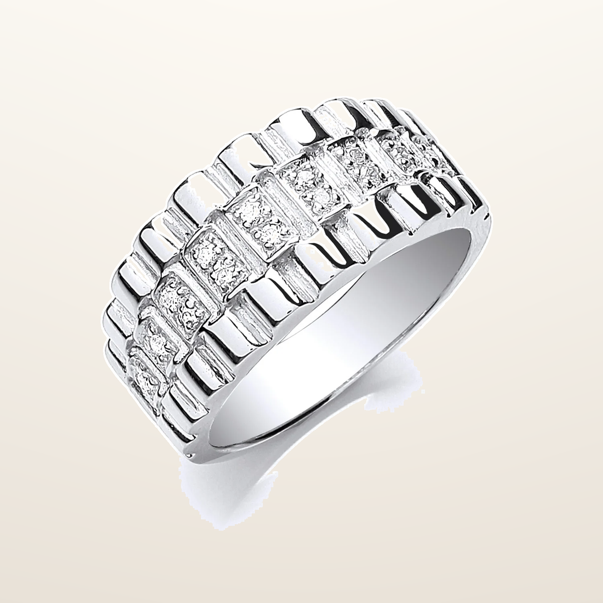 IT_ROLE:studio_clean | Silver Gents Cubic Zirconia Ring