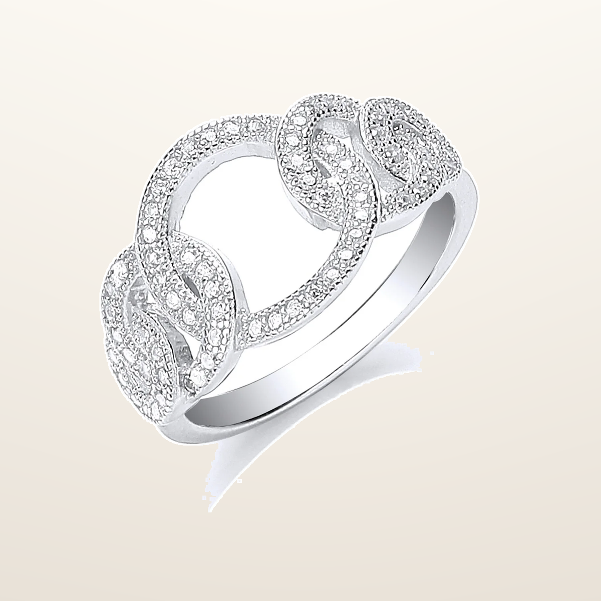 IT_ROLE:studio_clean | Silver Interlink Cubic Zirconia Ring