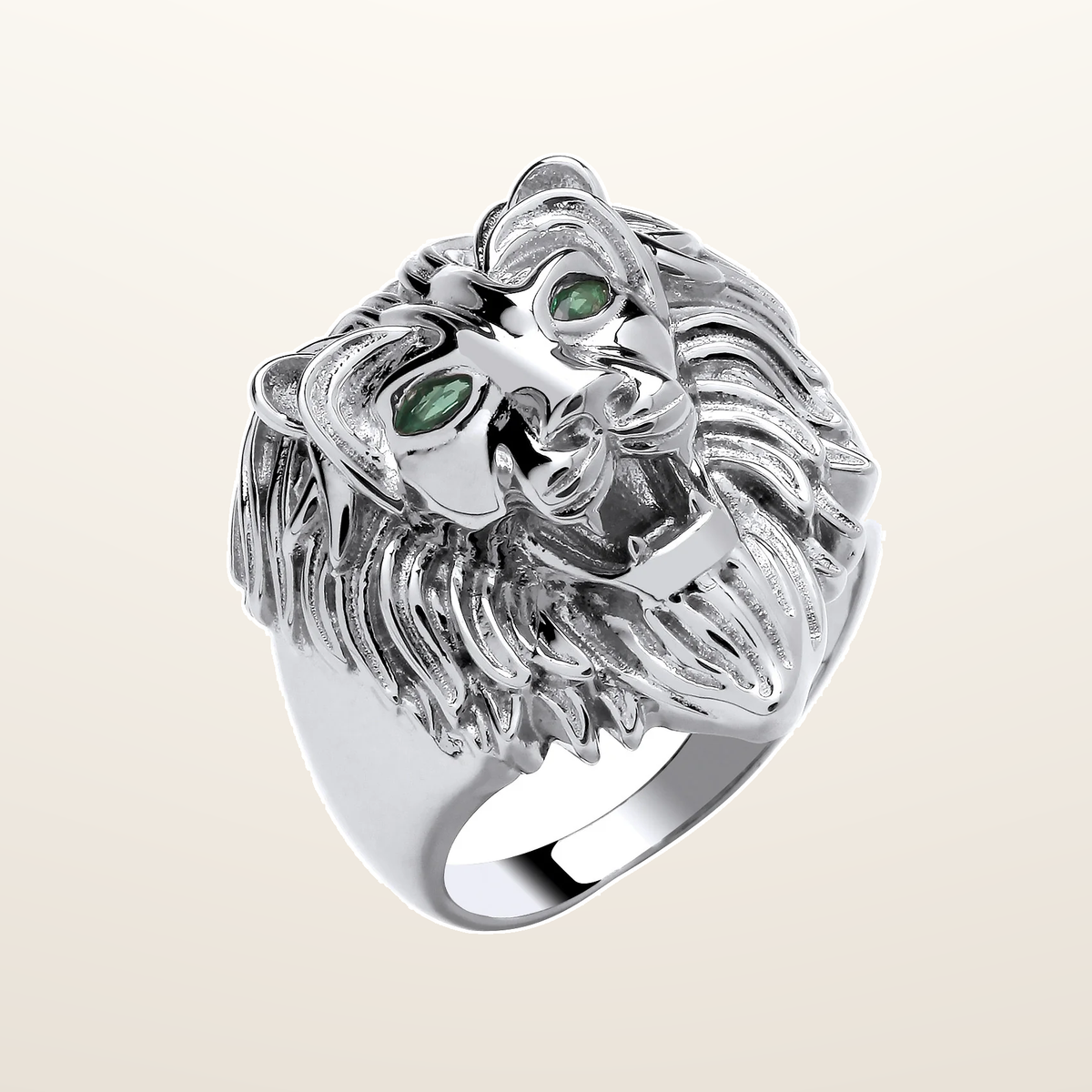IT_ROLE:studio_clean | Silver Lion Head Gents Ring