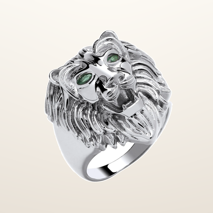 IT_ROLE:studio_clean | Silver Lion Head Gents Ring