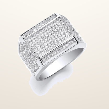 IT_ROLE:studio_clean | Silver Micro Pave' Cubic Zirconia Gents Ring