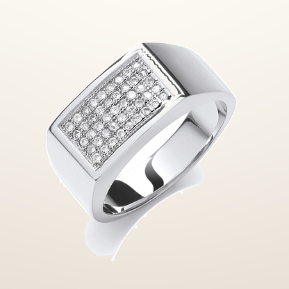 IT_ROLE:studio_clean | Silver Micro-Pave Cubic Zirconia Gents Ring