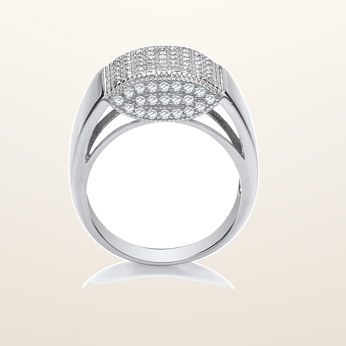 IT_ROLE:studio_clean | Silver Micro-Pave Cubic Zirconia Gents Ring