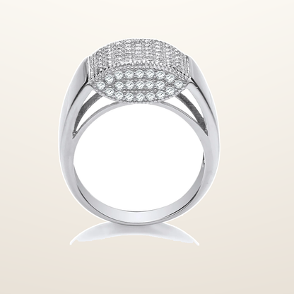 IT_ROLE:studio_clean | Silver Micro-Pave Cubic Zirconia Gents Ring