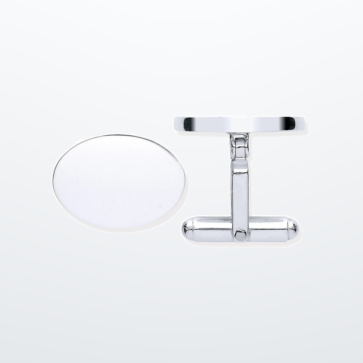 IT_ROLE:studio_clean | Silver Plain Oval Cufflinks