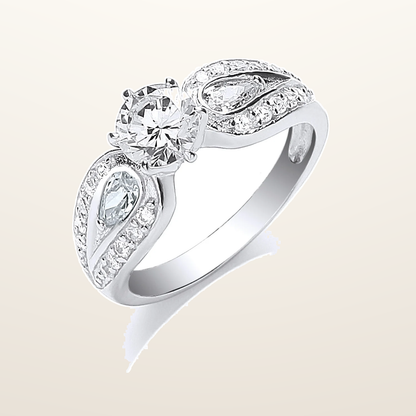 IT_ROLE:studio_clean | Silver S/S with Cubic Zirconia on Shoulders Ring