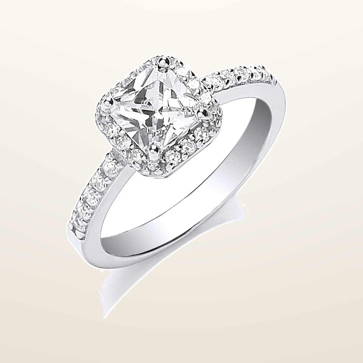 IT_ROLE:studio_clean | Silver Square Cubic Zirconia Ring