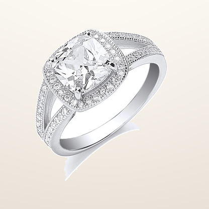 IT_ROLE:studio_clean | Silver Square Cubic Zirconia Split Shank Ring
