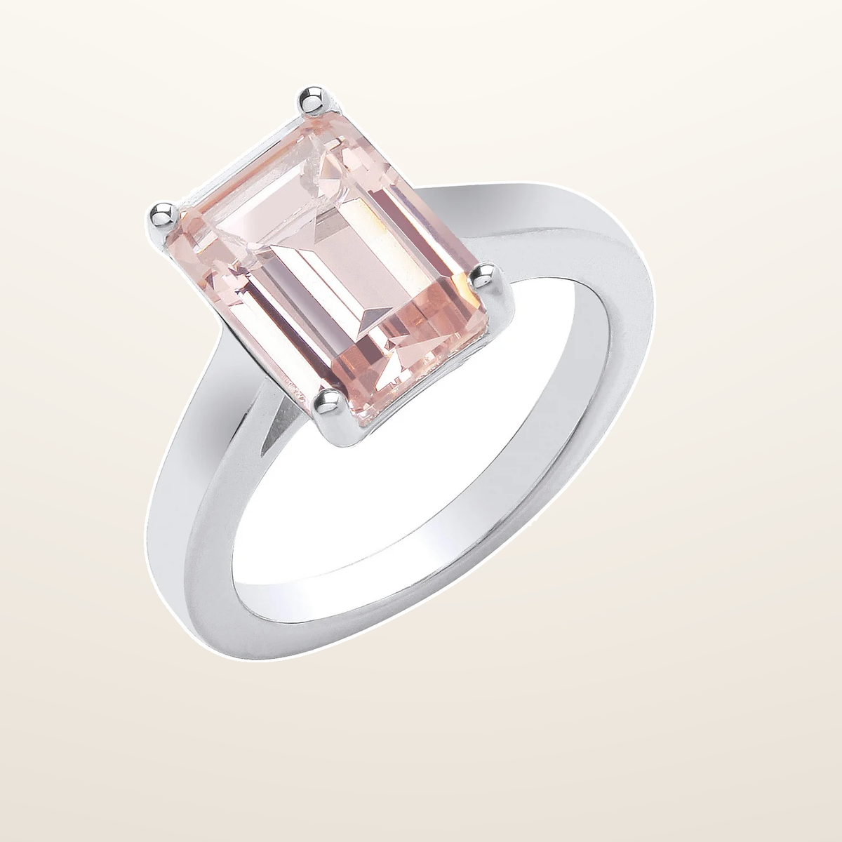 IT_ROLE:studio_clean | Silver Synthetic Morganite Ring