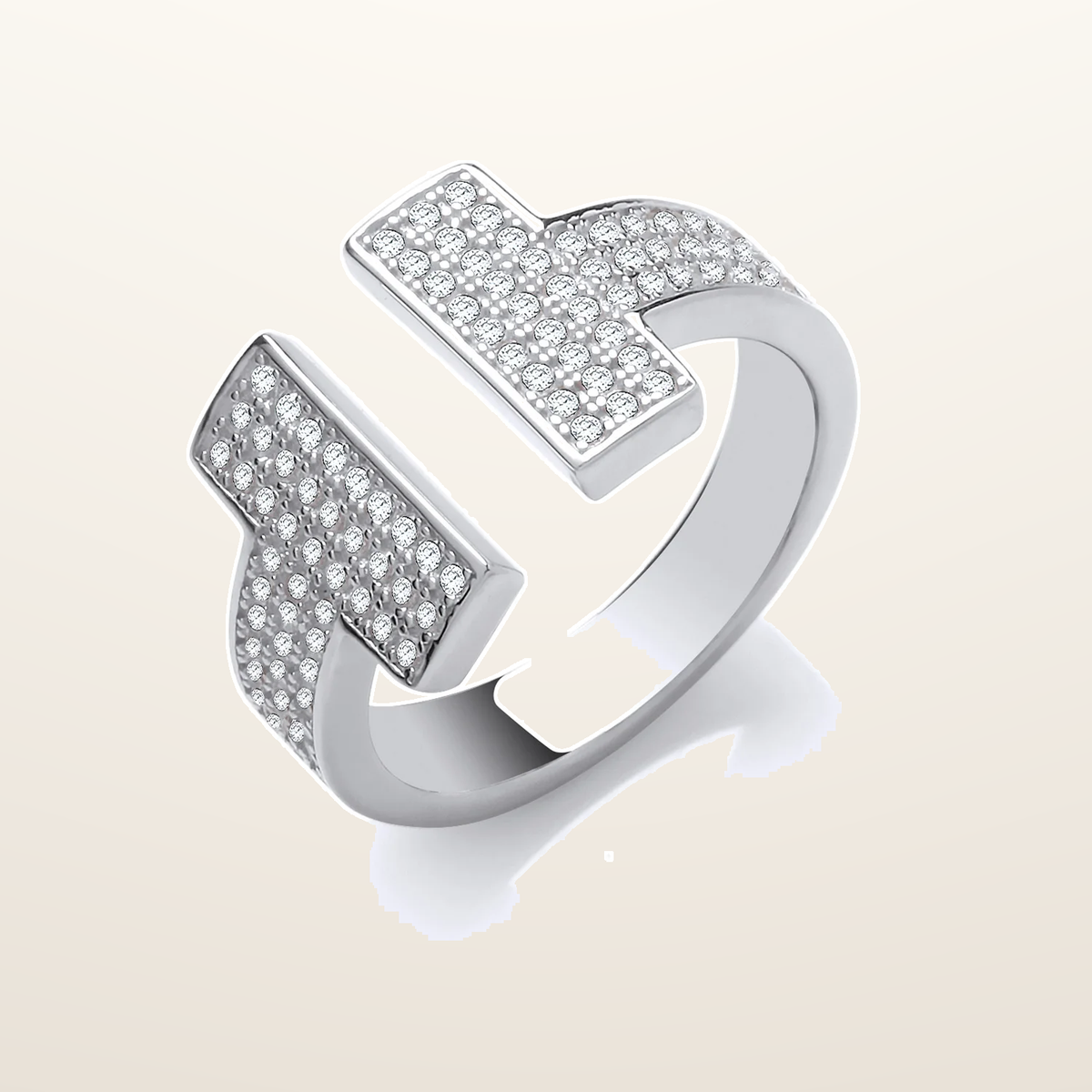 IT_ROLE:studio_clean | Silver T-Bar Cubic Zirconia Ring