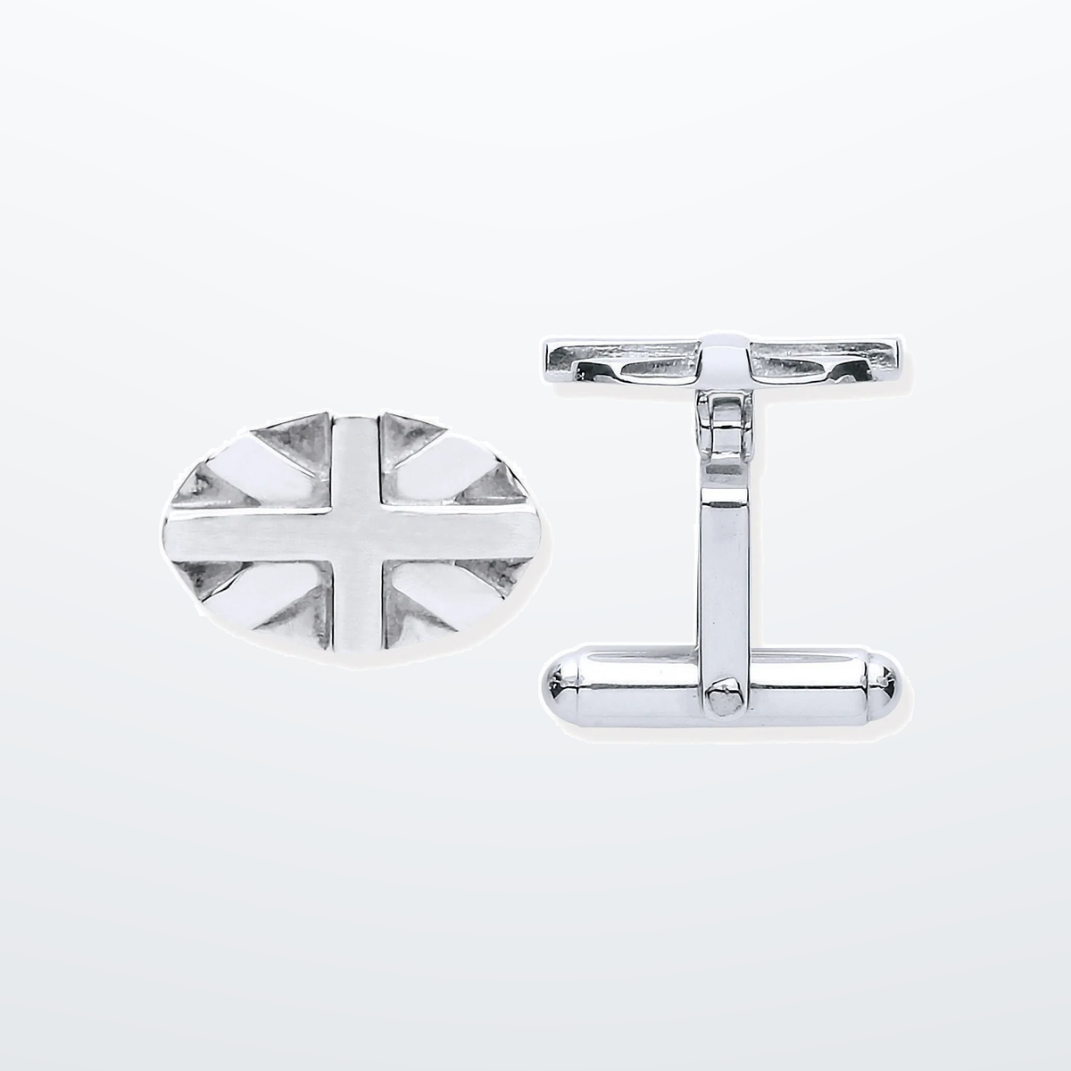 IT_ROLE:studio_clean | Silver Union Jack Oval Cufflinks