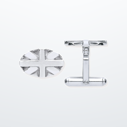 IT_ROLE:studio_clean | Silver Union Jack Oval Cufflinks