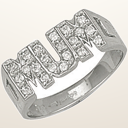 IT_ROLE:studio_clean | White Gold Cubic Zirconia ID Sides Mum Ring