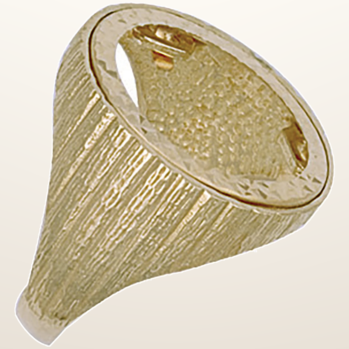IT_ROLE:studio_clean | Yellow Gold (Full) Barked Sides Sovereign Ring