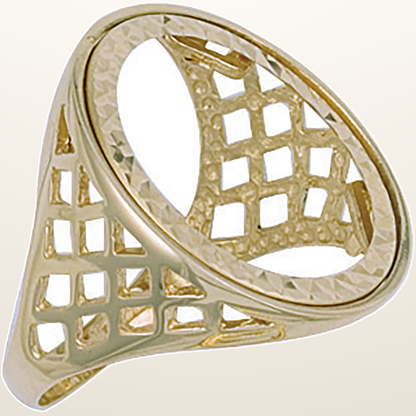 IT_ROLE:studio_clean | Yellow Gold (Full) Basket Sides Sovereign Ring
