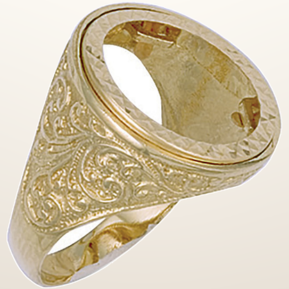 IT_ROLE:studio_clean | Yellow Gold (Full) Engraved Sides Sovereign Ring