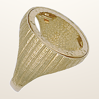 IT_ROLE:studio_clean | Yellow Gold (Half) Barked Sides Sovereign Ring