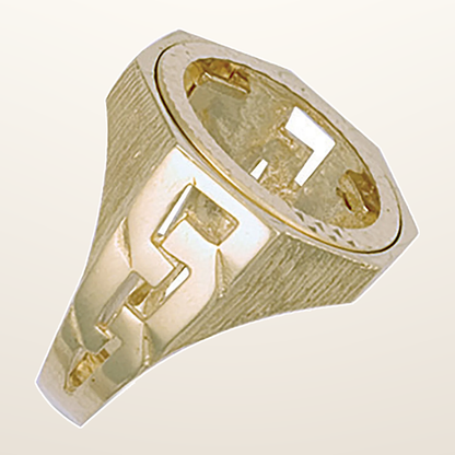 IT_ROLE:studio_clean | Yellow Gold (Half) ID Sides Sovereign Ring