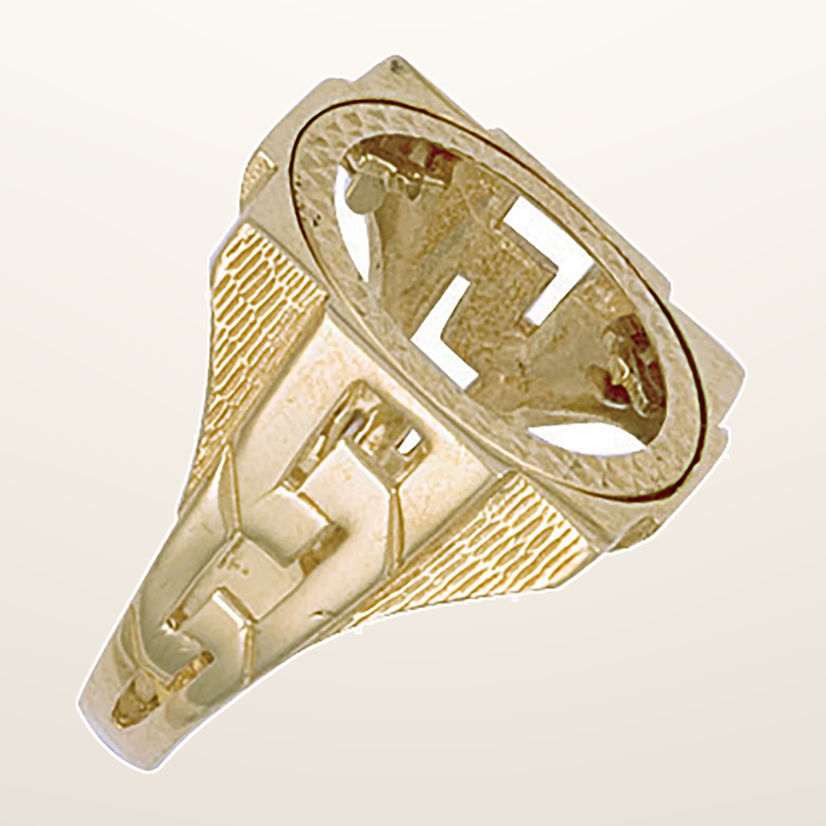 IT_ROLE:studio_clean | Yellow Gold (Half) Square Top ID Sides Sovereign Ring