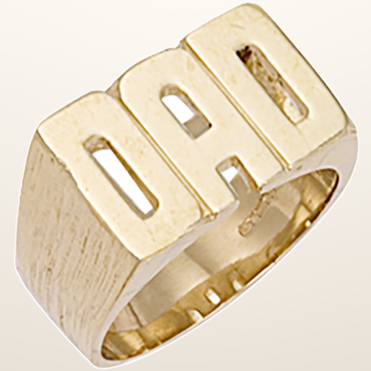 IT_ROLE:studio_clean | Yellow Gold Barked Sides Dad Ring