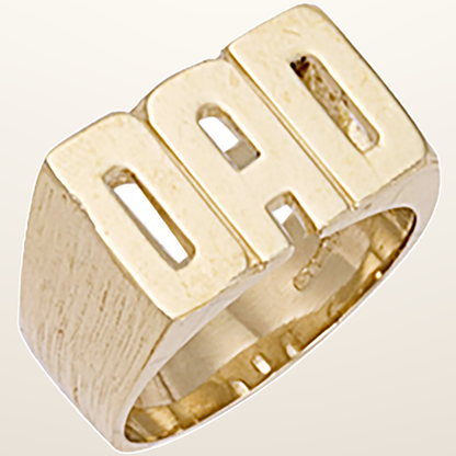 IT_ROLE:studio_clean | Yellow Gold Barked Sides Dad Ring