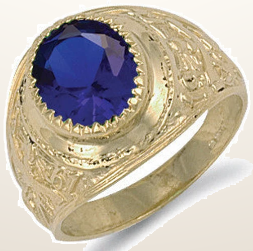 IT_ROLE:studio_clean | Yellow Gold Blue Cubic Zirconia College Ring