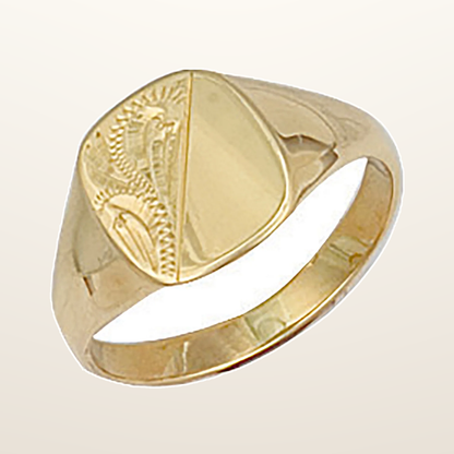 IT_ROLE:studio_clean | Yellow Gold Cushion Engraved Maiden Signet Ring