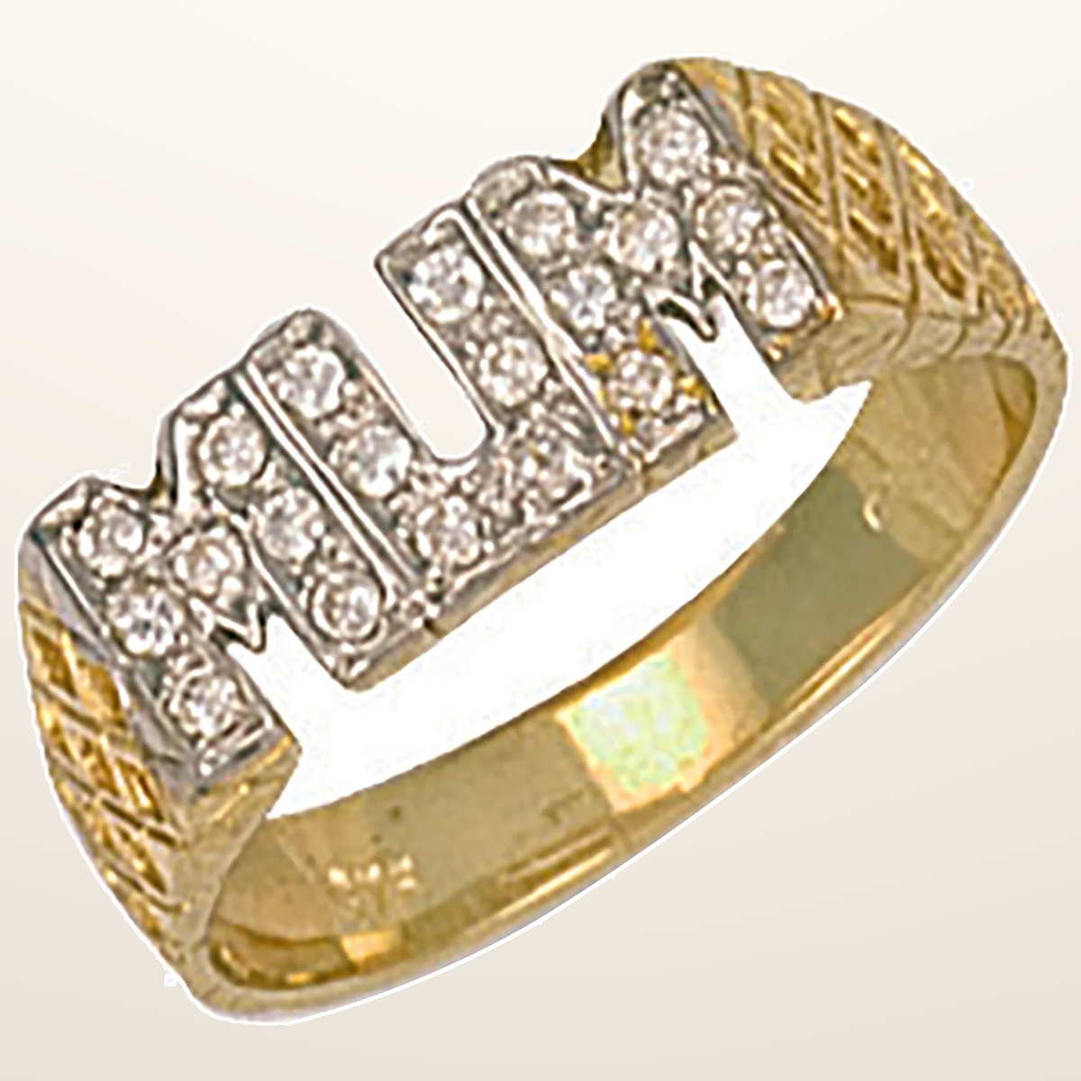 IT_ROLE:studio_clean | Yellow Gold Cubic Zirconia Basket Sides Mum Ring