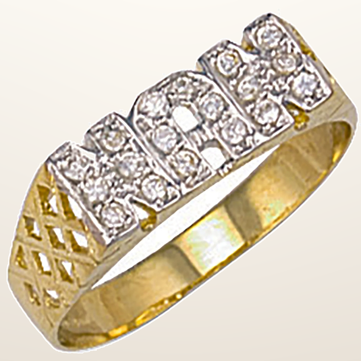 IT_ROLE:studio_clean | Yellow Gold Cubic Zirconia Basket Sides NAN Ring