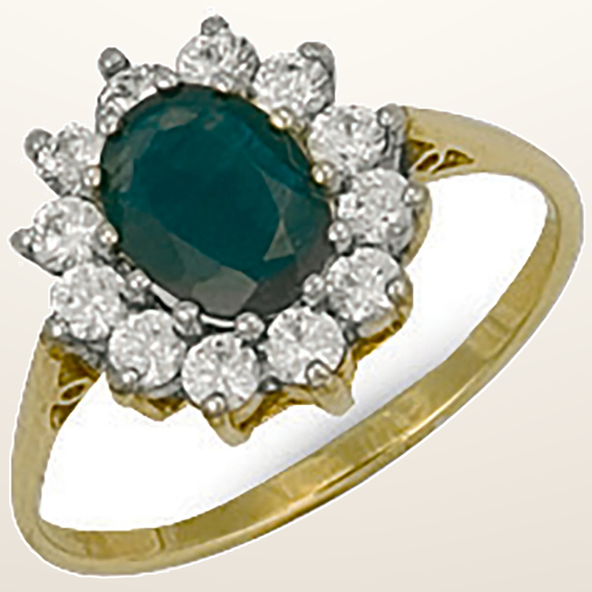 IT_ROLE:studio_clean | Yellow Gold Cubic Zirconia Cluster Ring