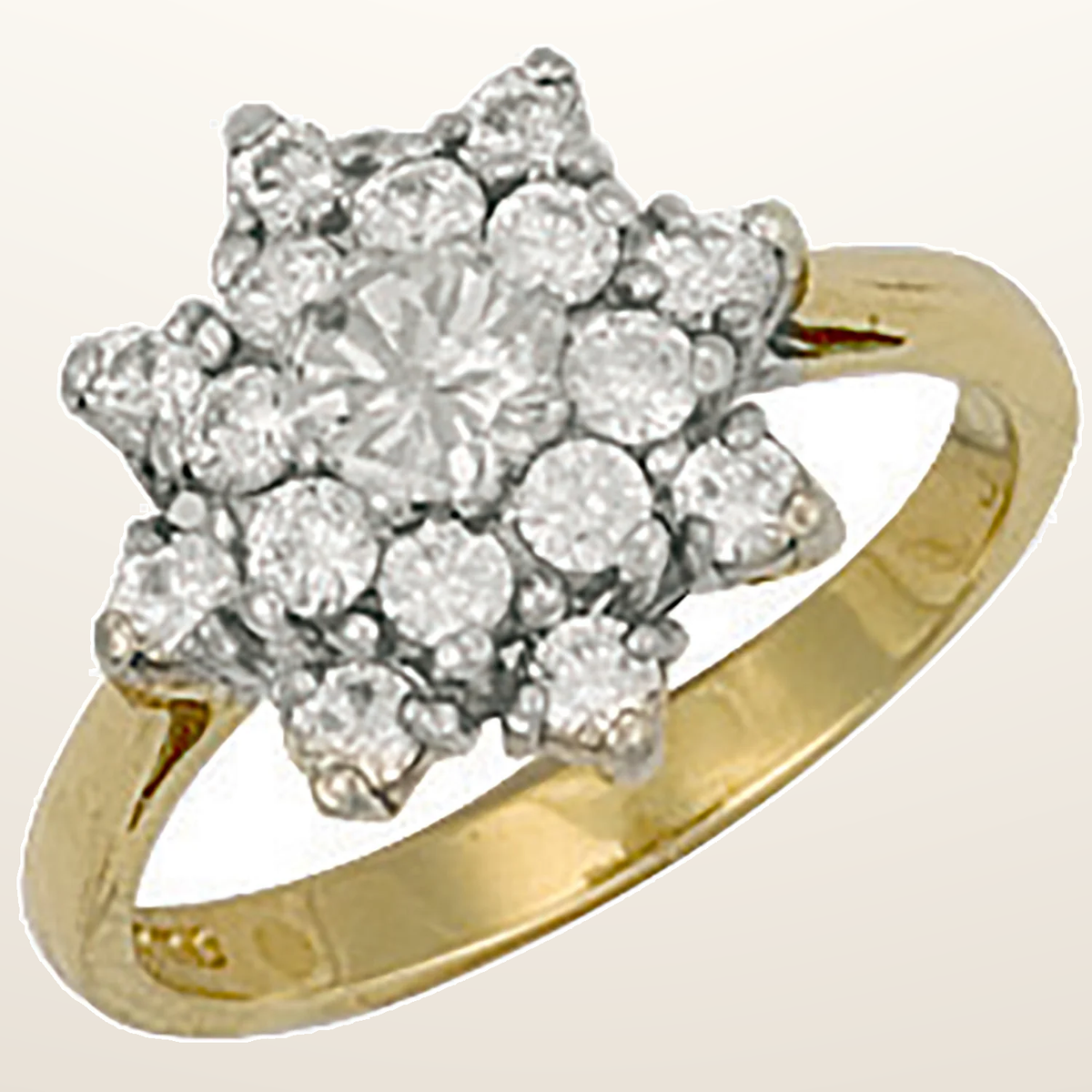 IT_ROLE:studio_clean | Yellow Gold Cubic Zirconia Cluster Ring