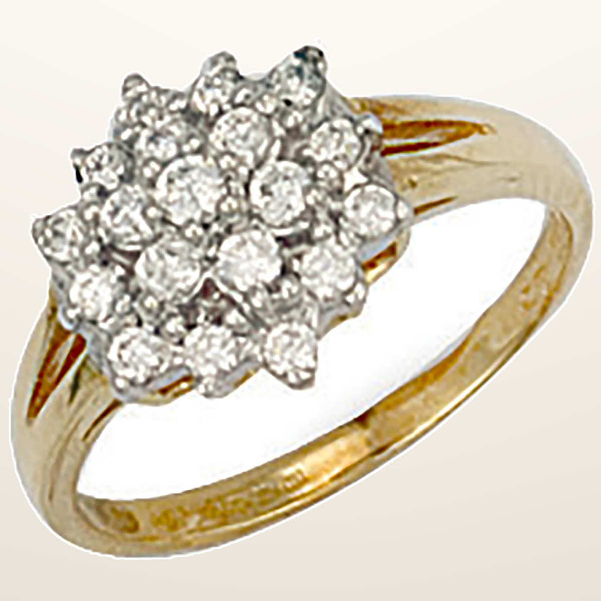 IT_ROLE:studio_clean | Yellow Gold Cubic Zirconia Cluster Ring