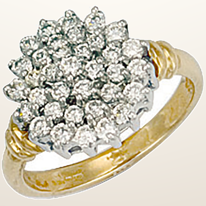 IT_ROLE:studio_clean | Yellow Gold Cubic Zirconia Cluster Ring