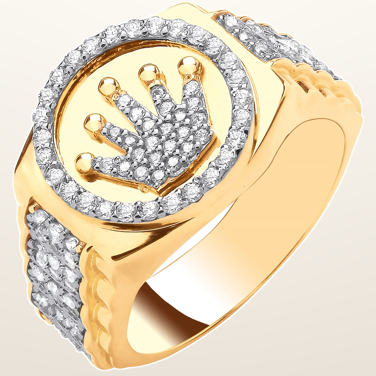 IT_ROLE:studio_clean | Yellow Gold Cubic Zirconia Crown Ring