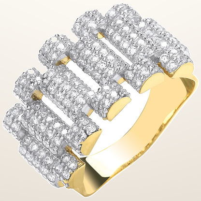 IT_ROLE:studio_clean | Yellow Gold Cubic Zirconia Fancy Link Ring