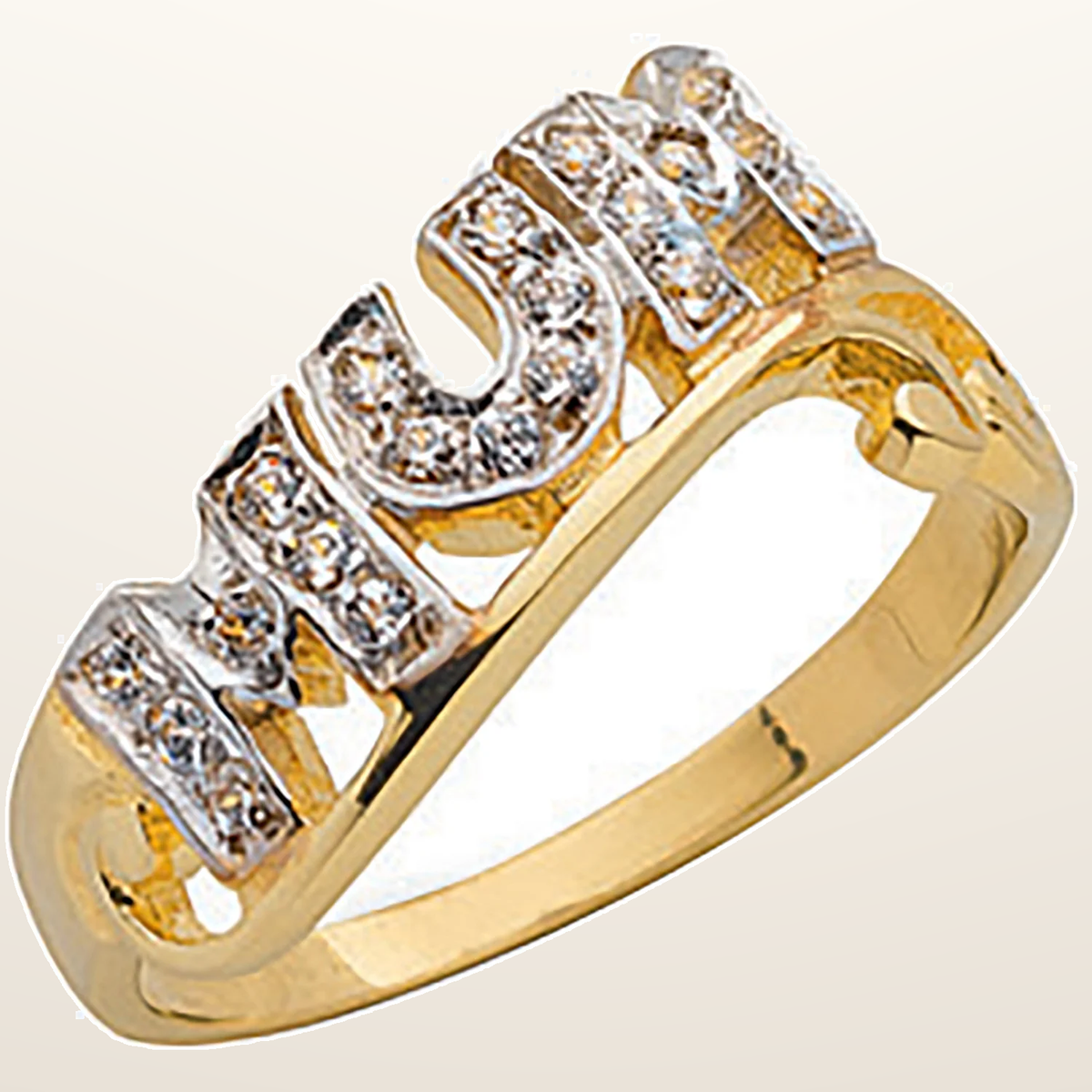 IT_ROLE:studio_clean | Yellow Gold Cubic Zirconia Fancy Mum Ring