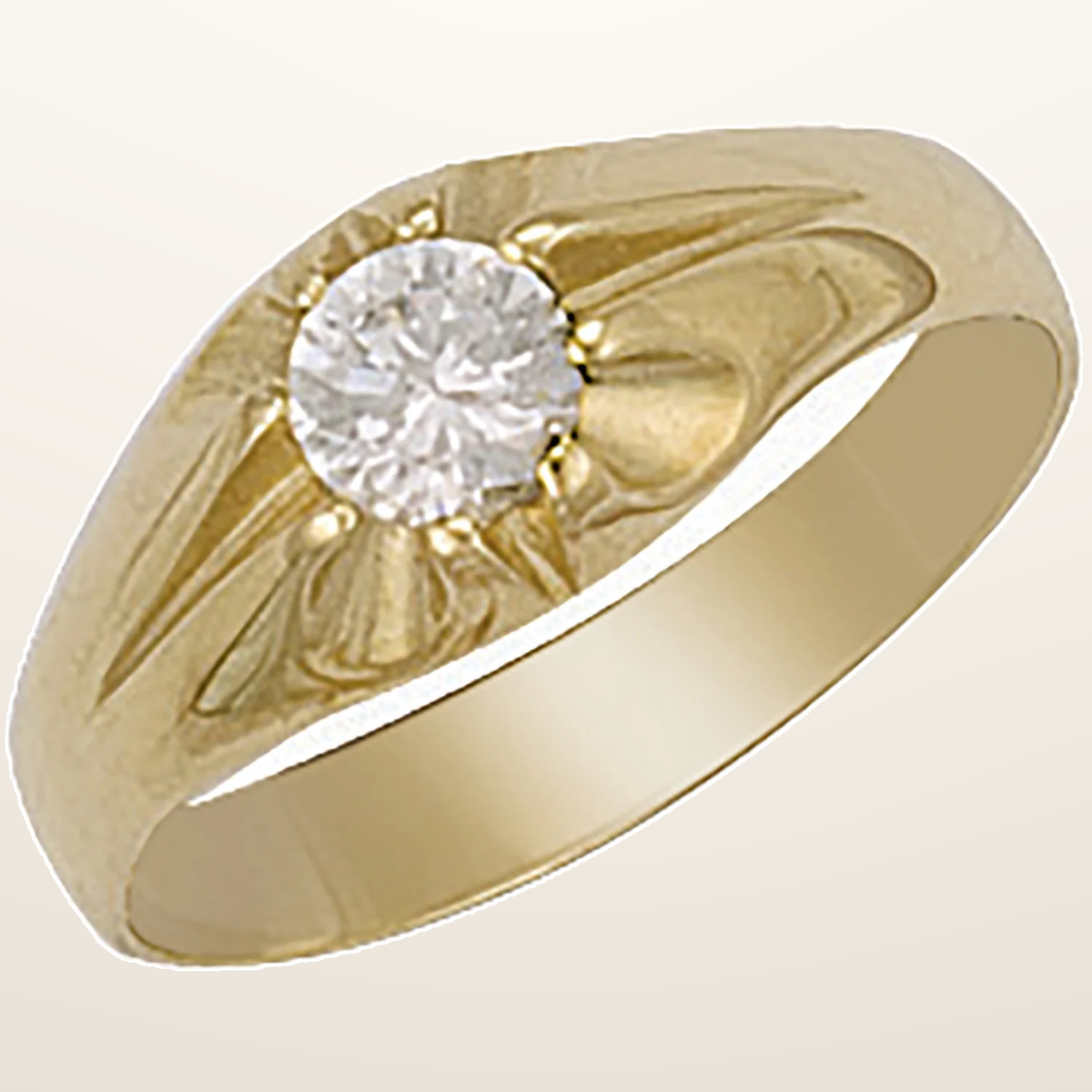 IT_ROLE:studio_clean | Yellow Gold Cubic Zirconia Gipsy Ring