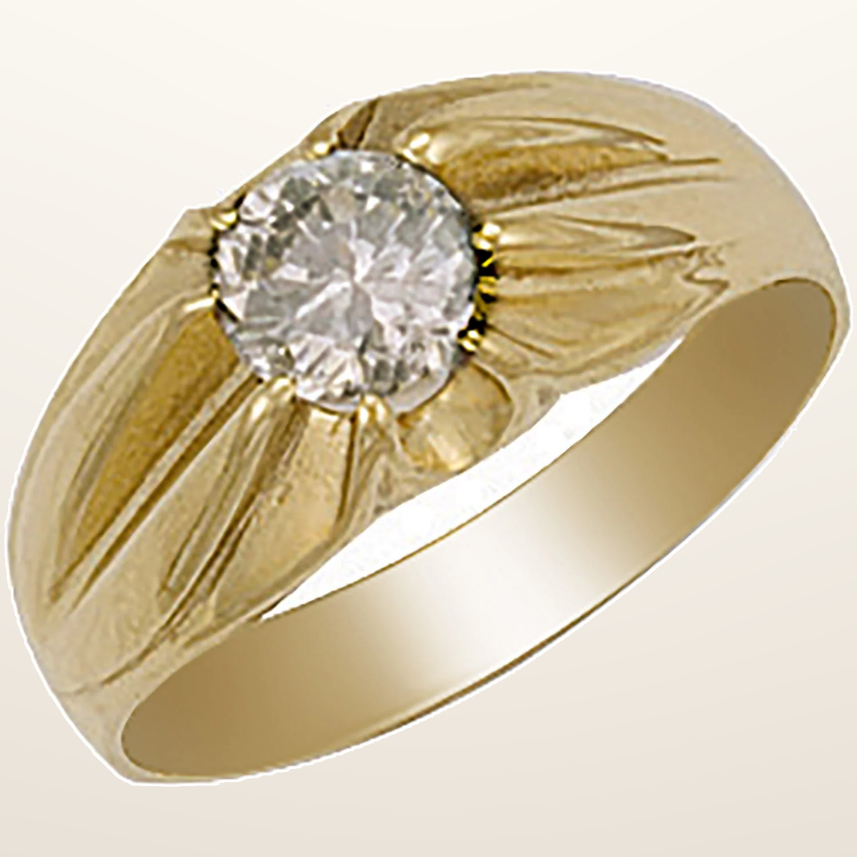 IT_ROLE:studio_clean | Yellow Gold Cubic Zirconia Gipsy Ring