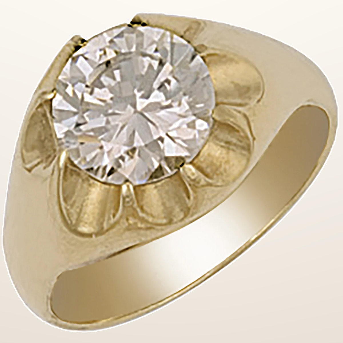 IT_ROLE:studio_clean | Yellow Gold Cubic Zirconia Gipsy Ring