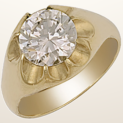 IT_ROLE:studio_clean | Yellow Gold Cubic Zirconia Gipsy Ring