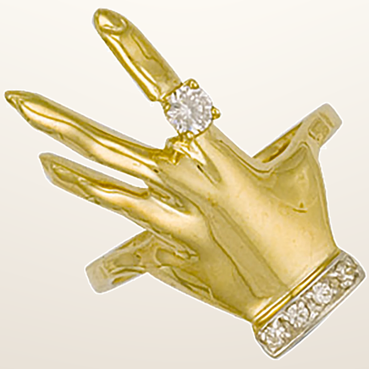 IT_ROLE:studio_clean | Yellow Gold Cubic Zirconia Hand Ring