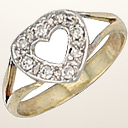 IT_ROLE:studio_clean | Yellow Gold Cubic Zirconia Heart Baby Ring