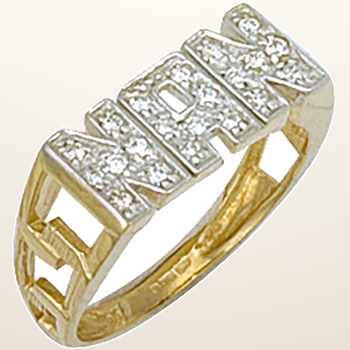 IT_ROLE:studio_clean | Yellow Gold Cubic Zirconia ID Sides NAN Ring