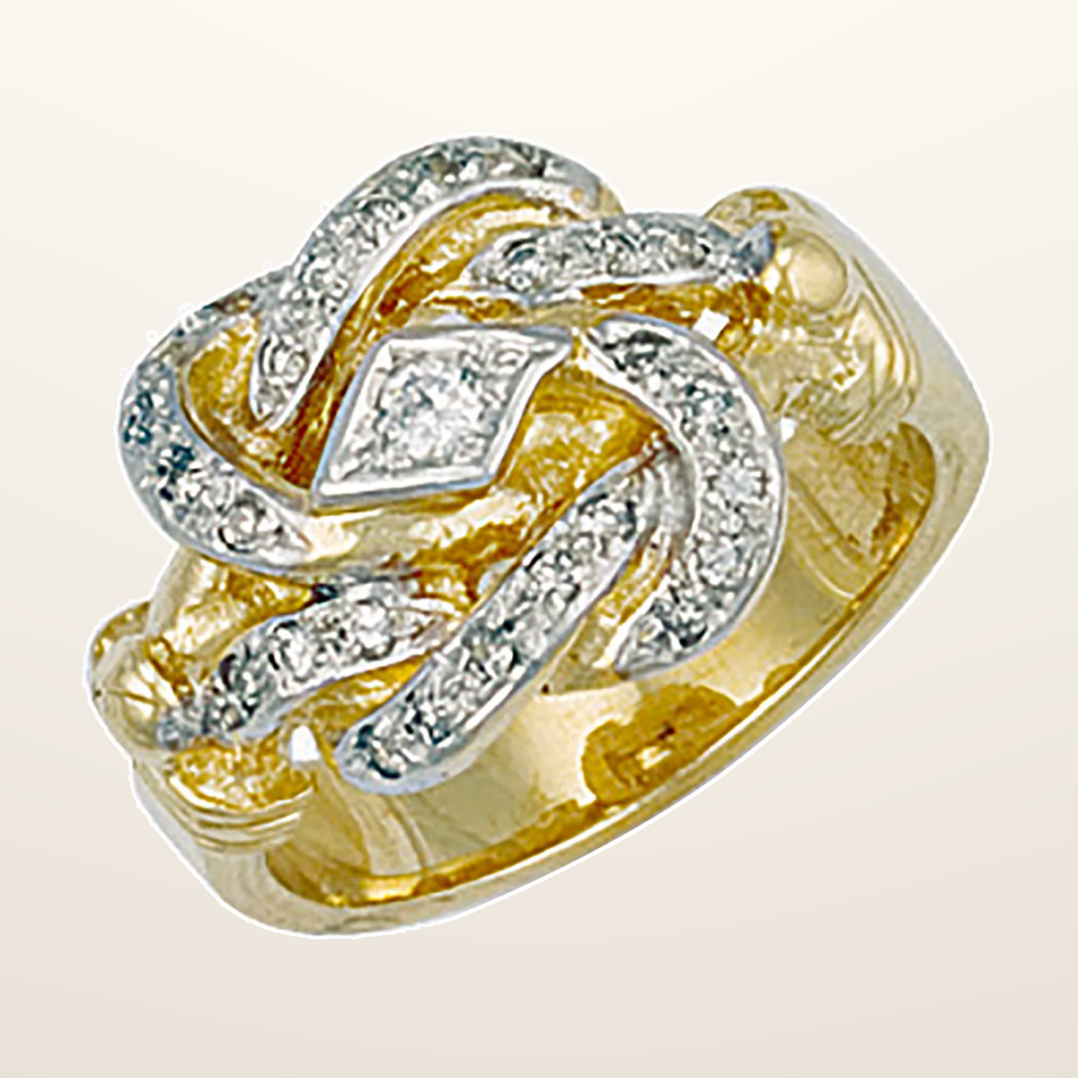 IT_ROLE:studio_clean | Yellow Gold Cubic Zirconia Knot Ring