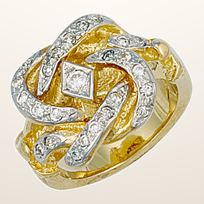 IT_ROLE:studio_clean | Yellow Gold Cubic Zirconia Knot Ring