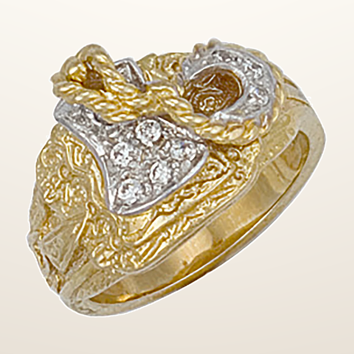 IT_ROLE:studio_clean | Yellow Gold Cubic Zirconia Saddle Ring